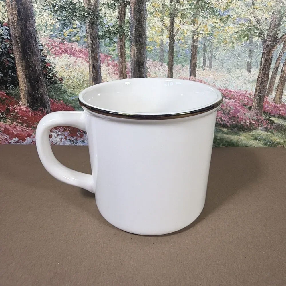 Pottery Barn Stewart Plaid Letter B Alphabet Stoneware Mug 14 oz.